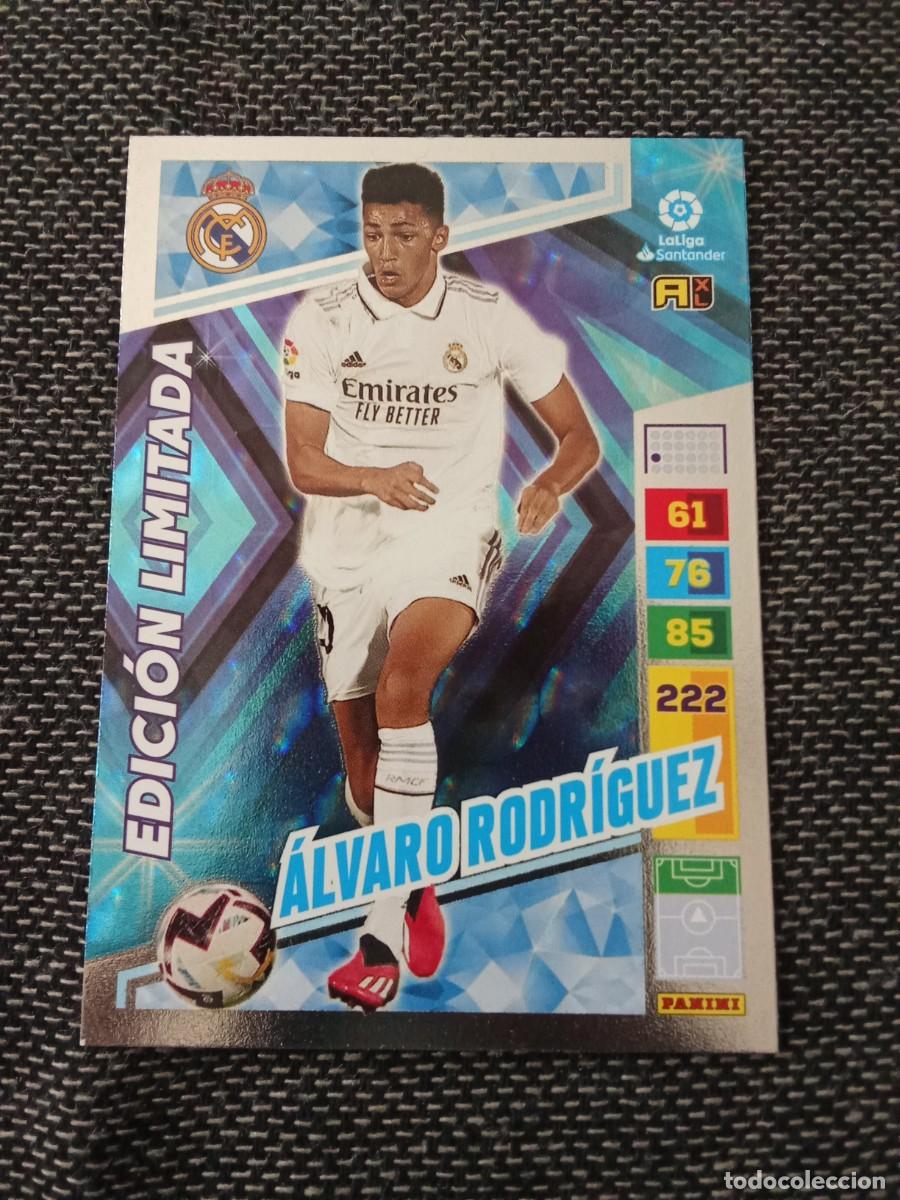 Cromos de F&uacute;tbol: &Aacute;lvaro Rodr&iacute;guez real Madrid edici&oacute;n limitada ADRENALYN 2022-23