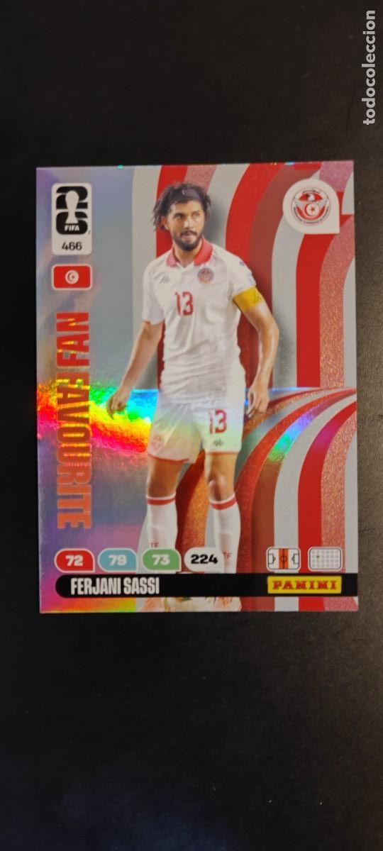 Cromos de F&uacute;tbol: ADRENALYN XL FIFA WORLD CUP 2026 CARD FAN FAVOURITE SASSI TUNEZ # 466 PANINI