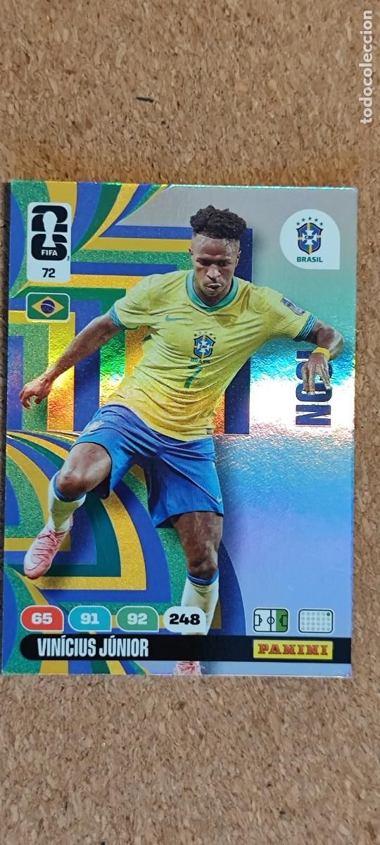 Cromos de F&uacute;tbol: ADRENALYN XL FIFA WORLD CUP 2026 CARD ICON VINICIUS JR BRASIL # 72 PANINI