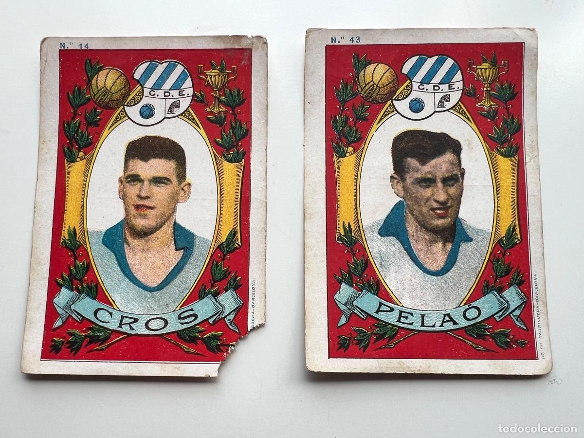 Fu&szlig;ball-Sticker: 2 CROMOS FUTBOL C.D. EUROPA CHOCOLATES LA COSTARRIQUE&Ntilde;A TARRAGONA A&Ntilde;OS 20