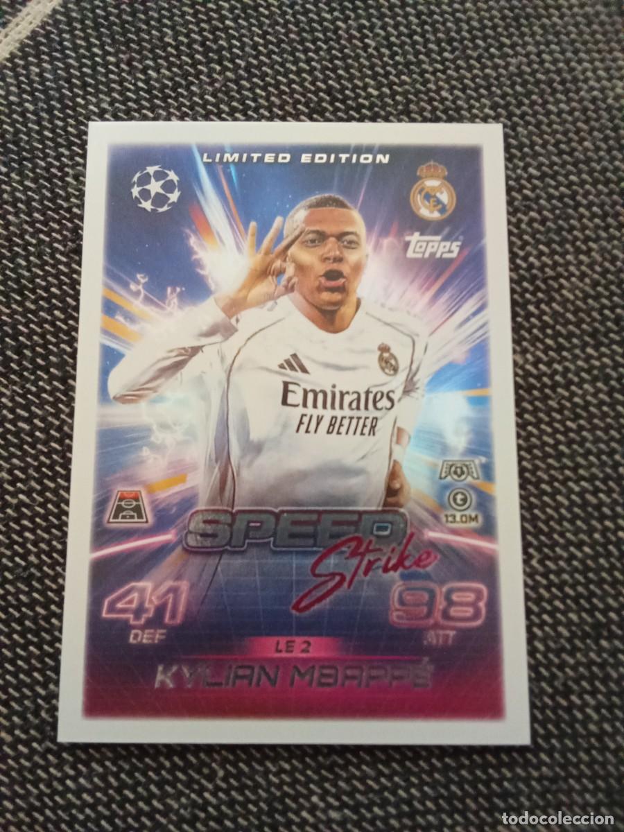 Cromos de F&uacute;tbol: LE 2 Kylian mbappe speed strike real Madrid limited edition match attax champions league 2025-26