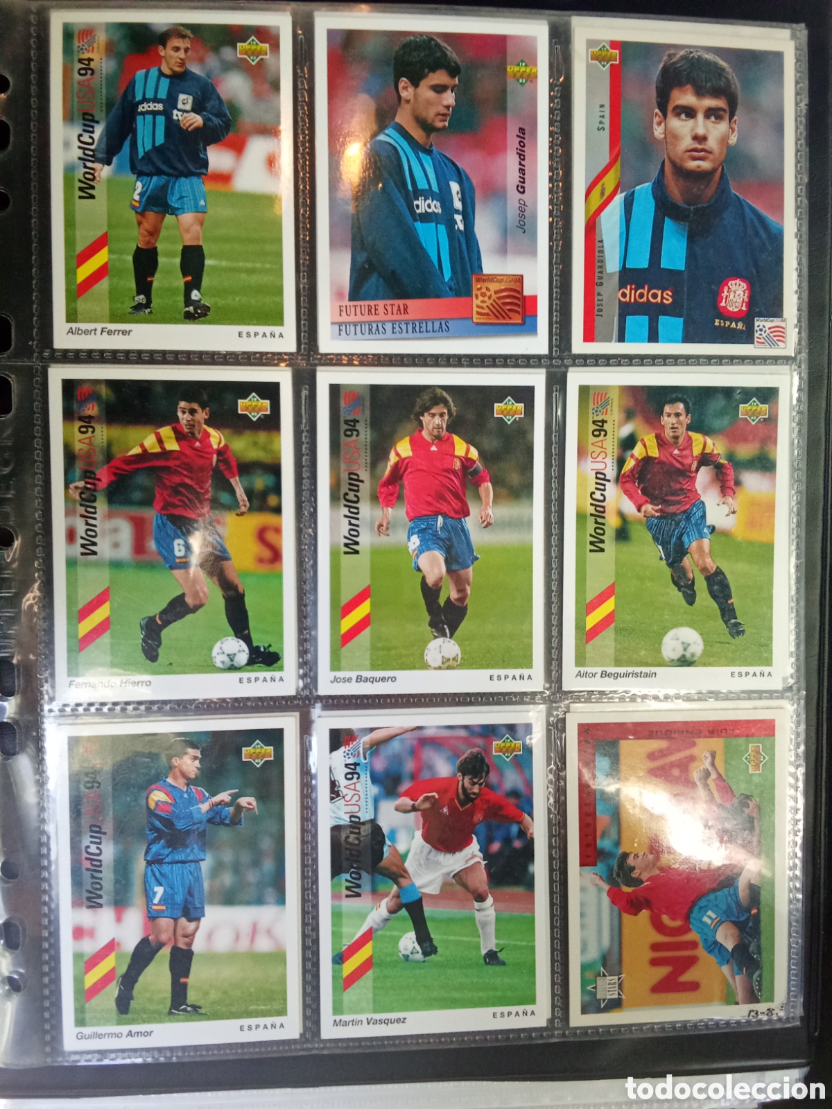 Cromos de F&uacute;tbol: 15 CROMOS DIFERENTES ESPA&Ntilde;A MUNDIAL USA 94 UPPER DECK GUARDIOLA, ZUBIZARRETA...