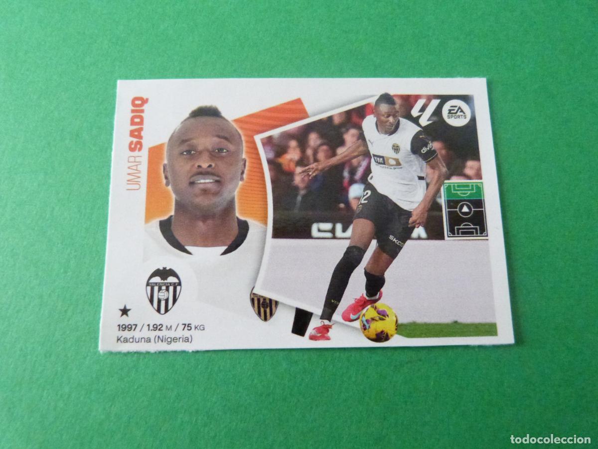 Cromos de F&uacute;tbol: CROMO FUTBOL SADIQ VALENCIA C.F. SIN PEGAR FICHAJE N&ordm; 35 INVIERNO LIGA ESTE 2024-2025