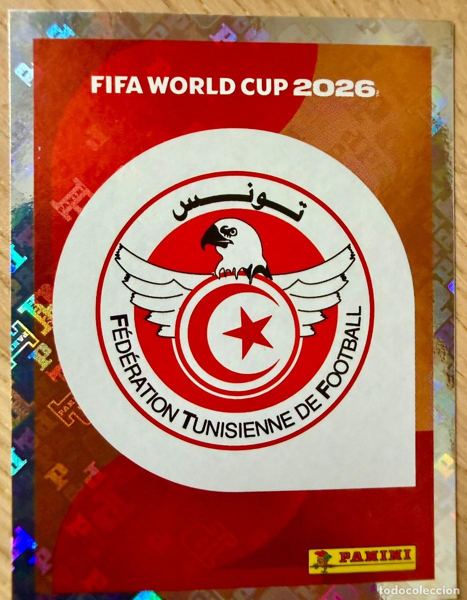 Cromos de F&uacute;tbol: TUN1 TUN 1 ESCUDO TUNEZ MUNDIAL FIFA WORLD CUP 2026 26 STICKER CROMO PANINI SIN PEGAR