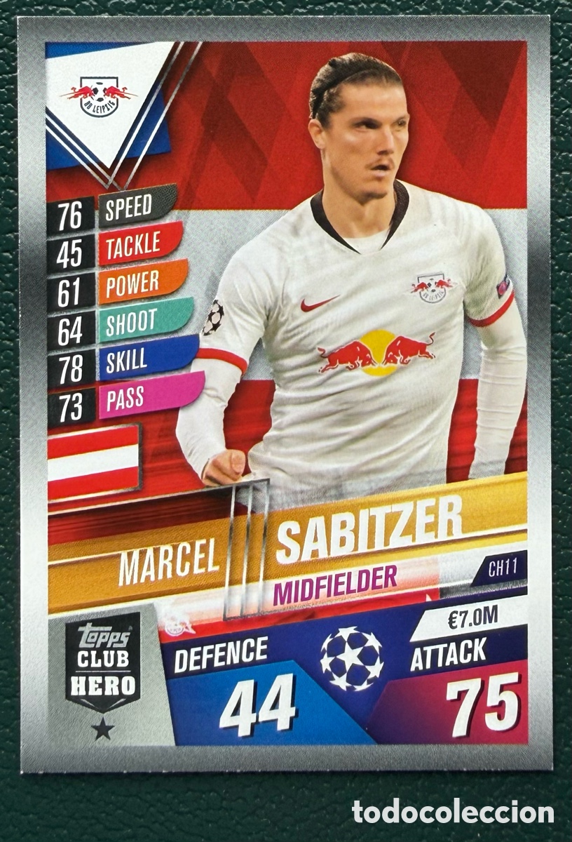 Football Stickers: CH11 MARCEL SABITZER RB LEIPZIG FICHAS ALBUM MATCH ATTAX 101 TOPPS 2019 2020 19 20
