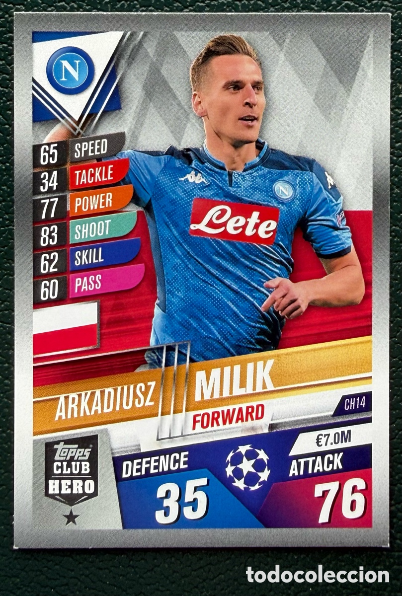 Figurine di Calcio: CH14 ARKADIUSZ MILIK SSC NAPOLI NAPOLES FICHAS ALBUM MATCH ATTAX 101 TOPPS 2019 2020 19 20