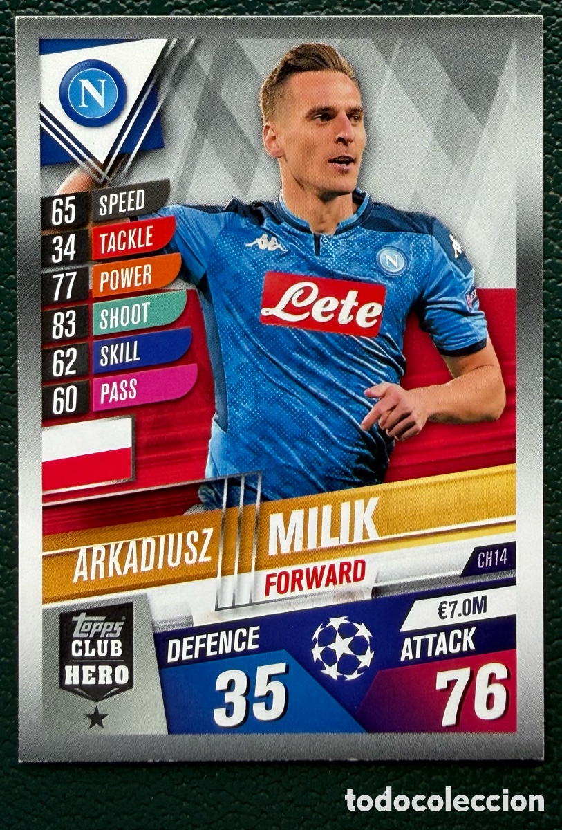 Figurine di Calcio: CH14 ARKADIUSZ MILIK SSC NAPOLI NAPOLES FICHAS ALBUM MATCH ATTAX 101 TOPPS 2019 2020 19 20