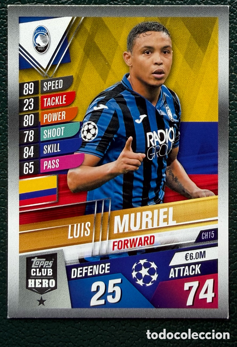 Figurine di Calcio: CH15 LUIS MURIEL ATALANTA BC FICHAS ALBUM MATCH ATTAX 101 TOPPS 2019 2020 19 20