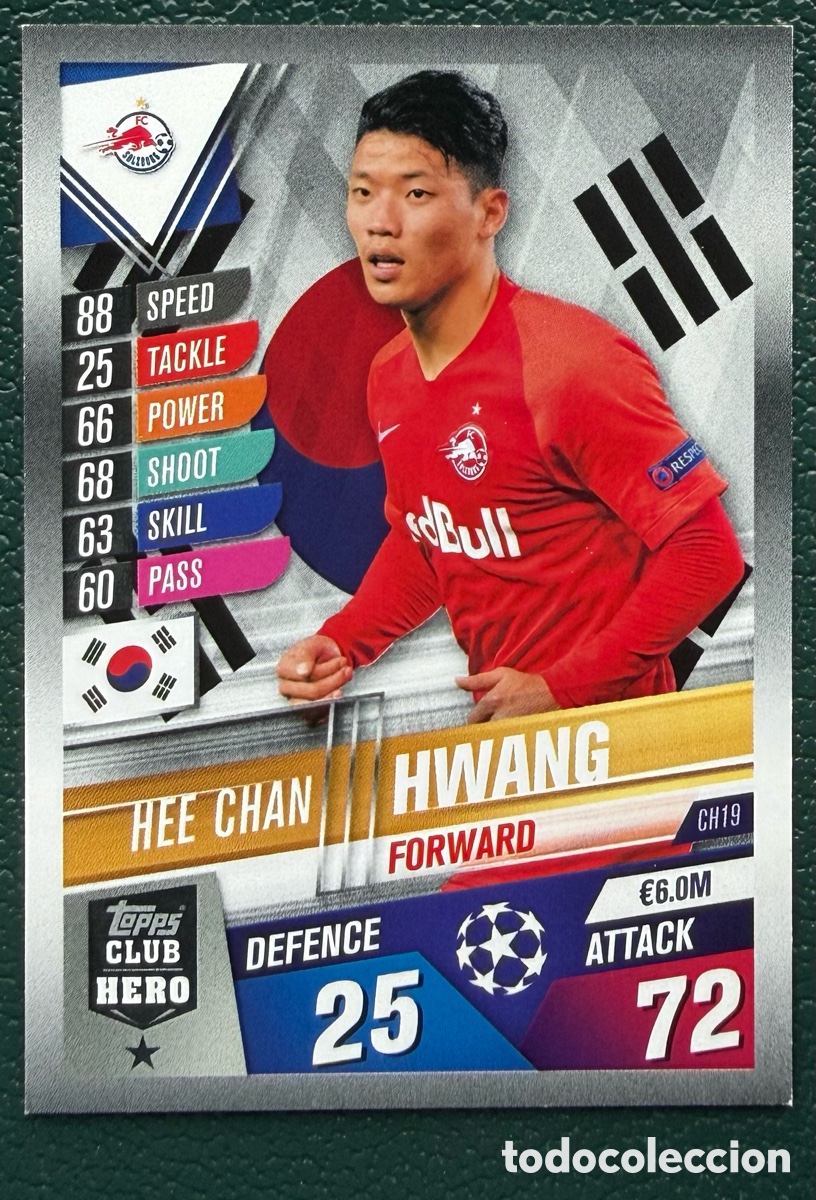 Cromos de F&uacute;tbol: CH19 HEE CHAN HWANG FC SALZBURG FICHAS ALBUM MATCH ATTAX 101 TOPPS 2019 2020 19 20