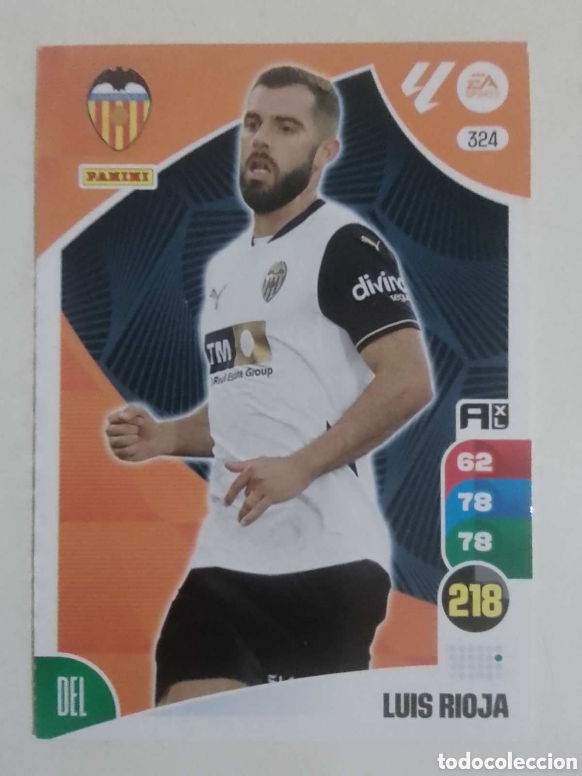 Cromos de F&uacute;tbol: Adrenalyn XL 2024-25 n&deg; 324 Luis Rioja &bull; Valencia.