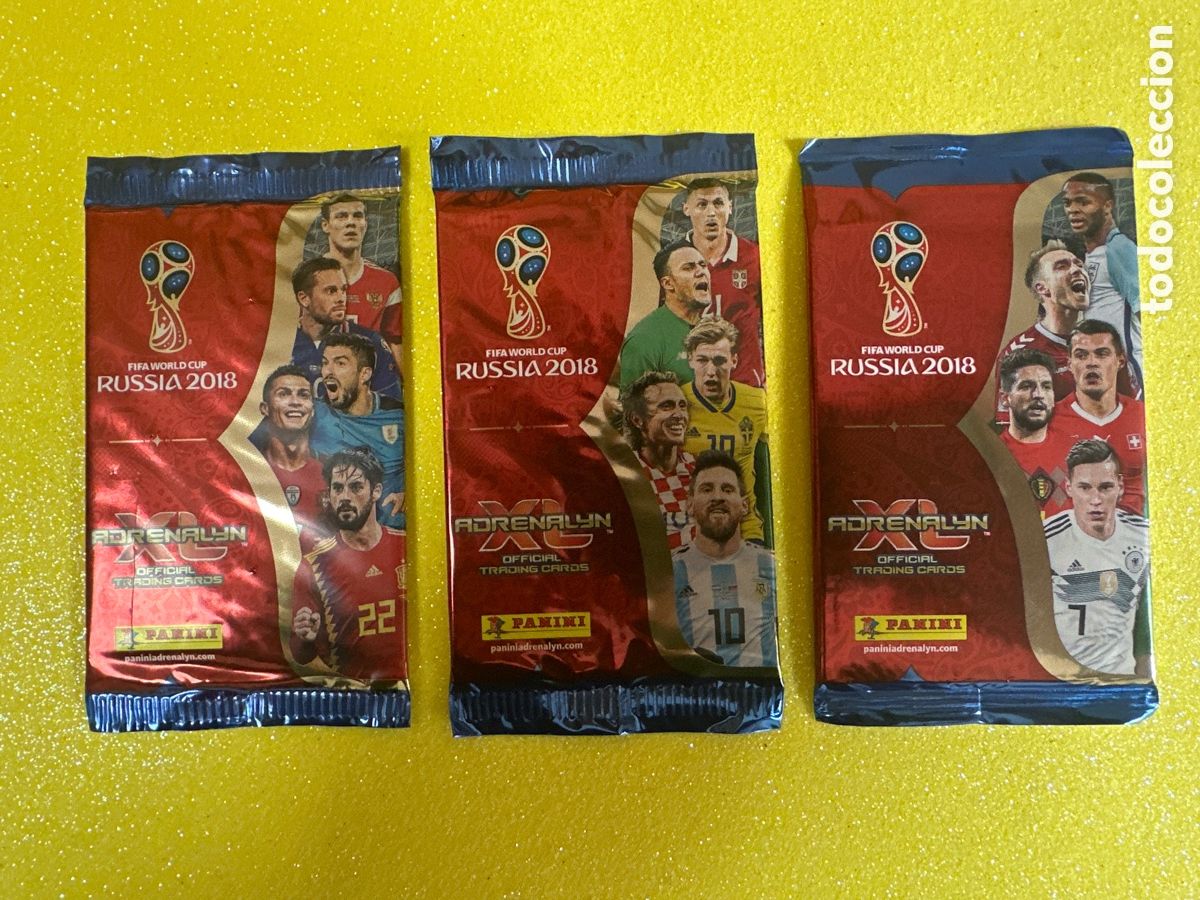 Football Stickers: SOBRES SIN ABRIR( LOS 3 MODELOS DIFERENTES) ADRENALYN FIFA WORLD CUP RUSSIA 2018
