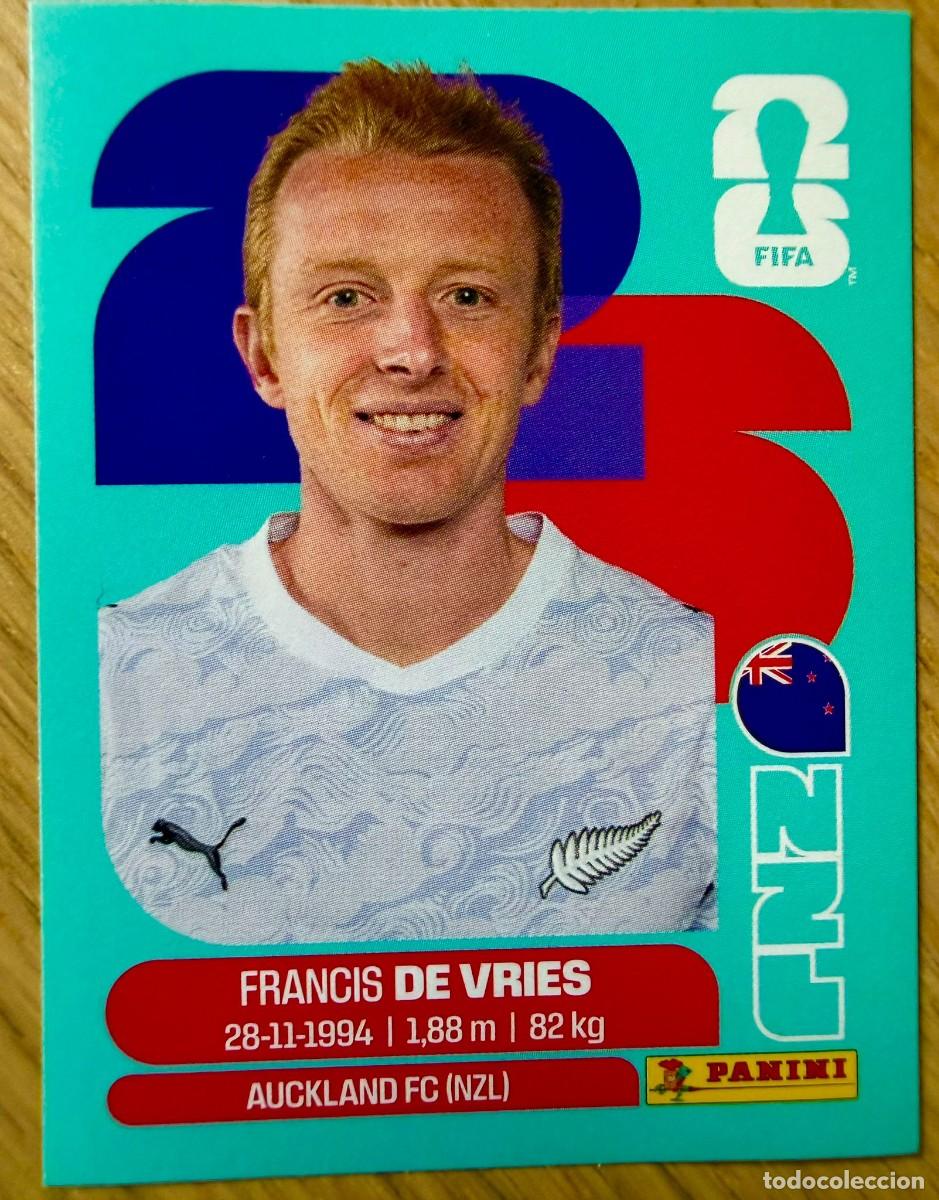 Cromos de F&uacute;tbol: NZL8 NZL 8 DE VRIES NUEVA ZELANDA MUNDIAL FIFA WORLD CUP 2026 26 STICKER CROMO PANINI SIN PEGAR