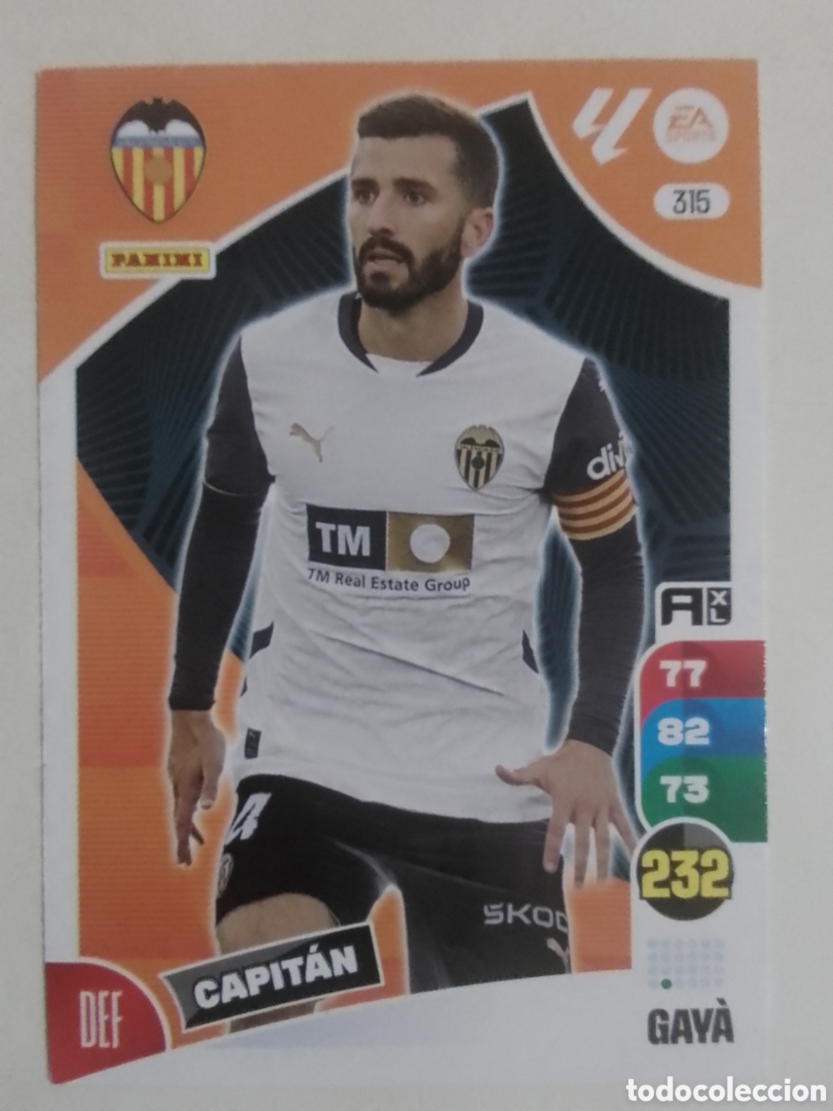 Cromos de F&uacute;tbol: Adrenalyn XL 2024-25 n&deg; 315 Gay&aacute; &bull; Valencia. CAPIT&Aacute;N.