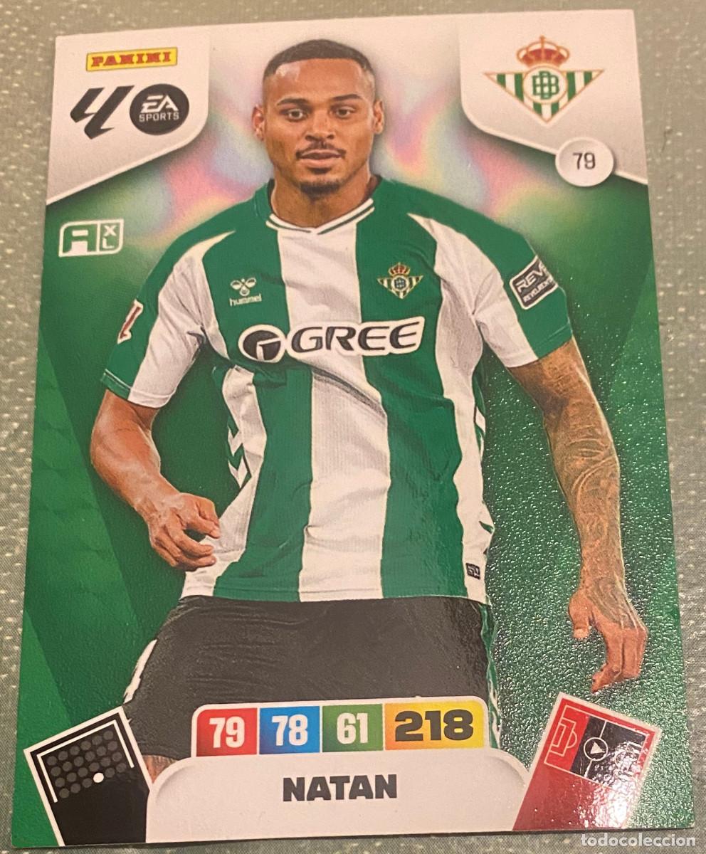 Cromos de F&uacute;tbol: Adrenalyn XL 2025-26, de Panini. N&ordm; 79: Natan, Real Betis Balompi&eacute;. Trading card. Nueva.