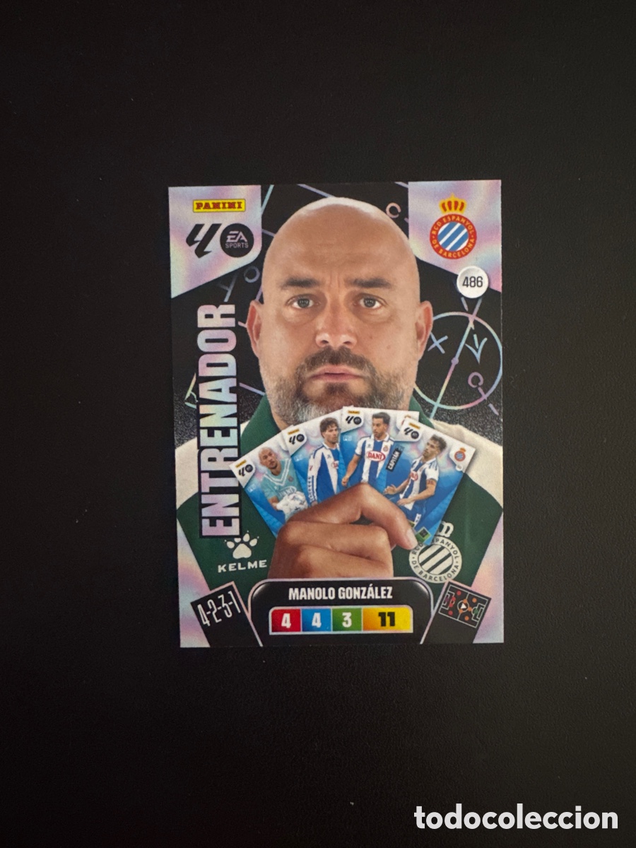 Cromos de F&uacute;tbol: MANOLO GONZ&Aacute;LEZ ENTRENADOR ESPA&Ntilde;OL N&Uacute;MERO 486 ADRENALYN 2025 2026