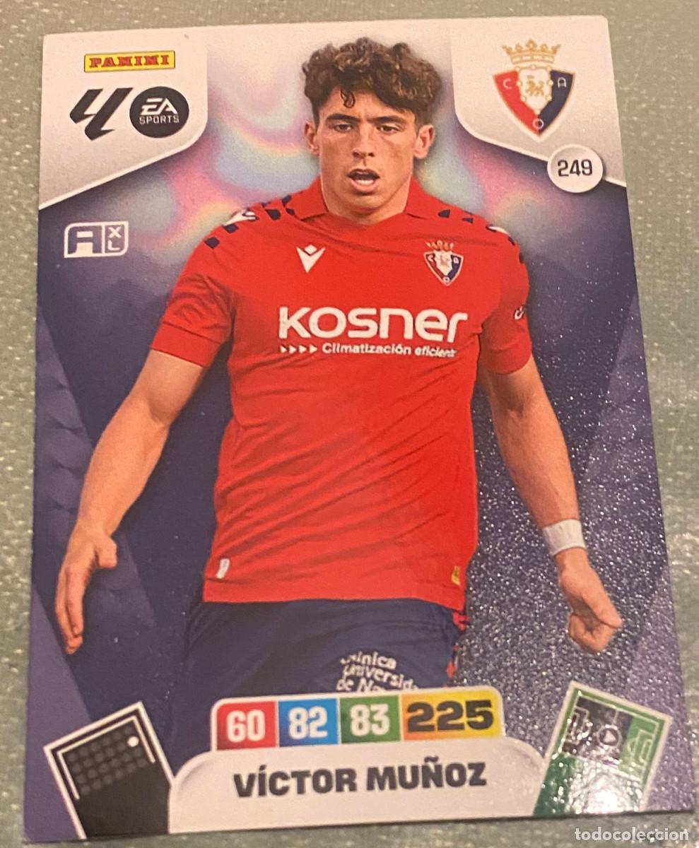 Cromos de F&uacute;tbol: Adrenalyn XL 2025-26, de Panini. N&ordm; 249: V&iacute;ctor Mu&ntilde;oz, Osasuna. Trading card. Nueva.