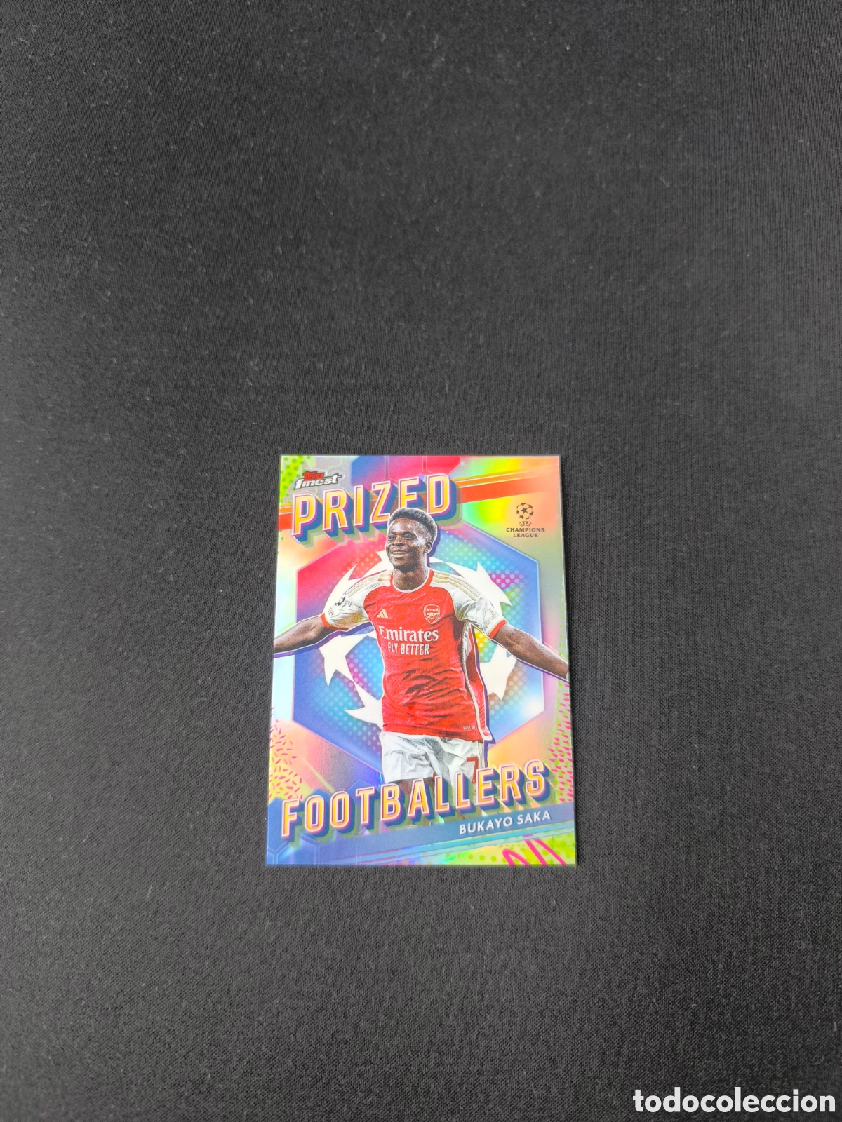 Fu&szlig;ball-Sticker: Bukayo Saka Topps Finest PRIZED FOOTBALLERS Arsenal
