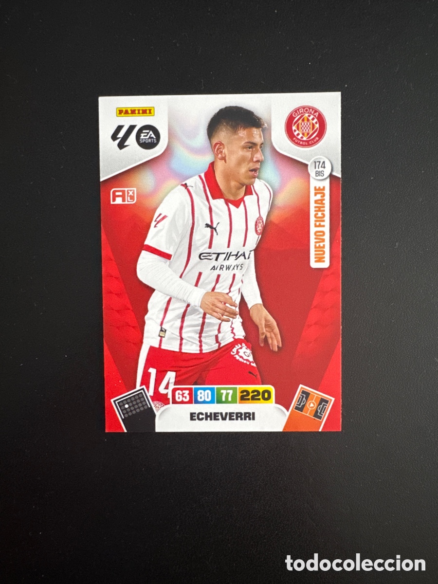 Cromos de F&uacute;tbol: ECHEVERRI GIRONA NUMERO 174 BIS ADRENALYN 2025 2026