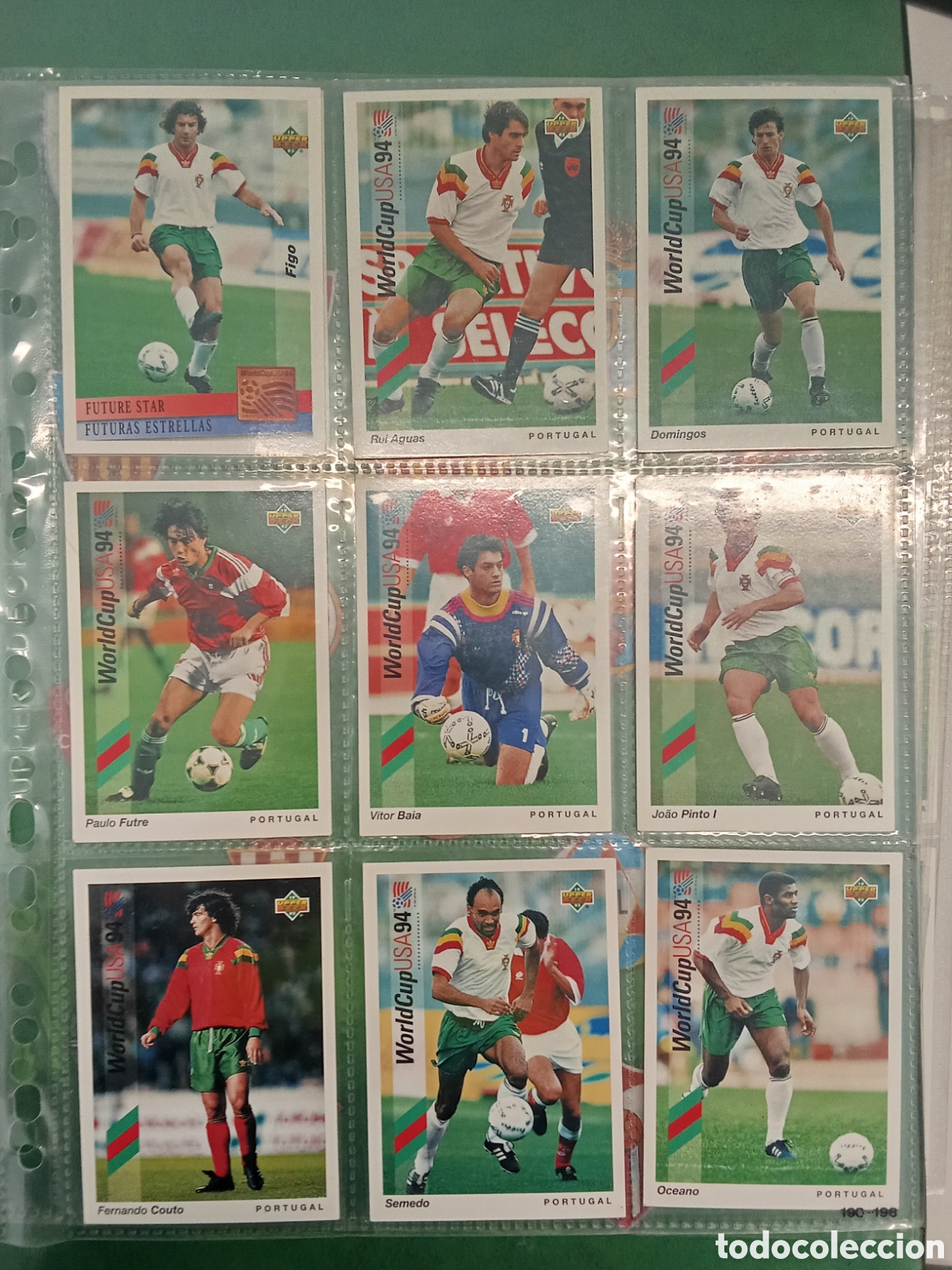 Football Stickers: 10 CROMOS DIFERENTES PORTUGAL UPPER DECK MUNDIAL USA 94 ROOKIE FIGO