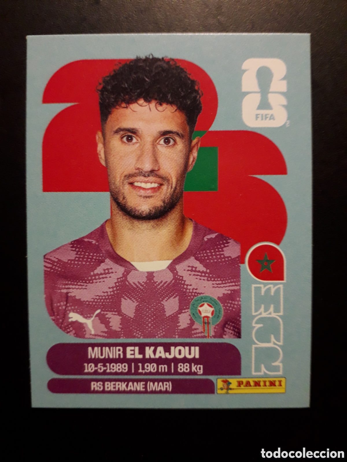 Fu&szlig;ball-Sticker: EL KAJOUI MARRUECOS MAR 3 MUNDIAL F&Uacute;TBOL 2026 FIFA WORLD CUP PANINI SIN PEGAR PEDIDO M&Iacute;NIMO 3&euro;