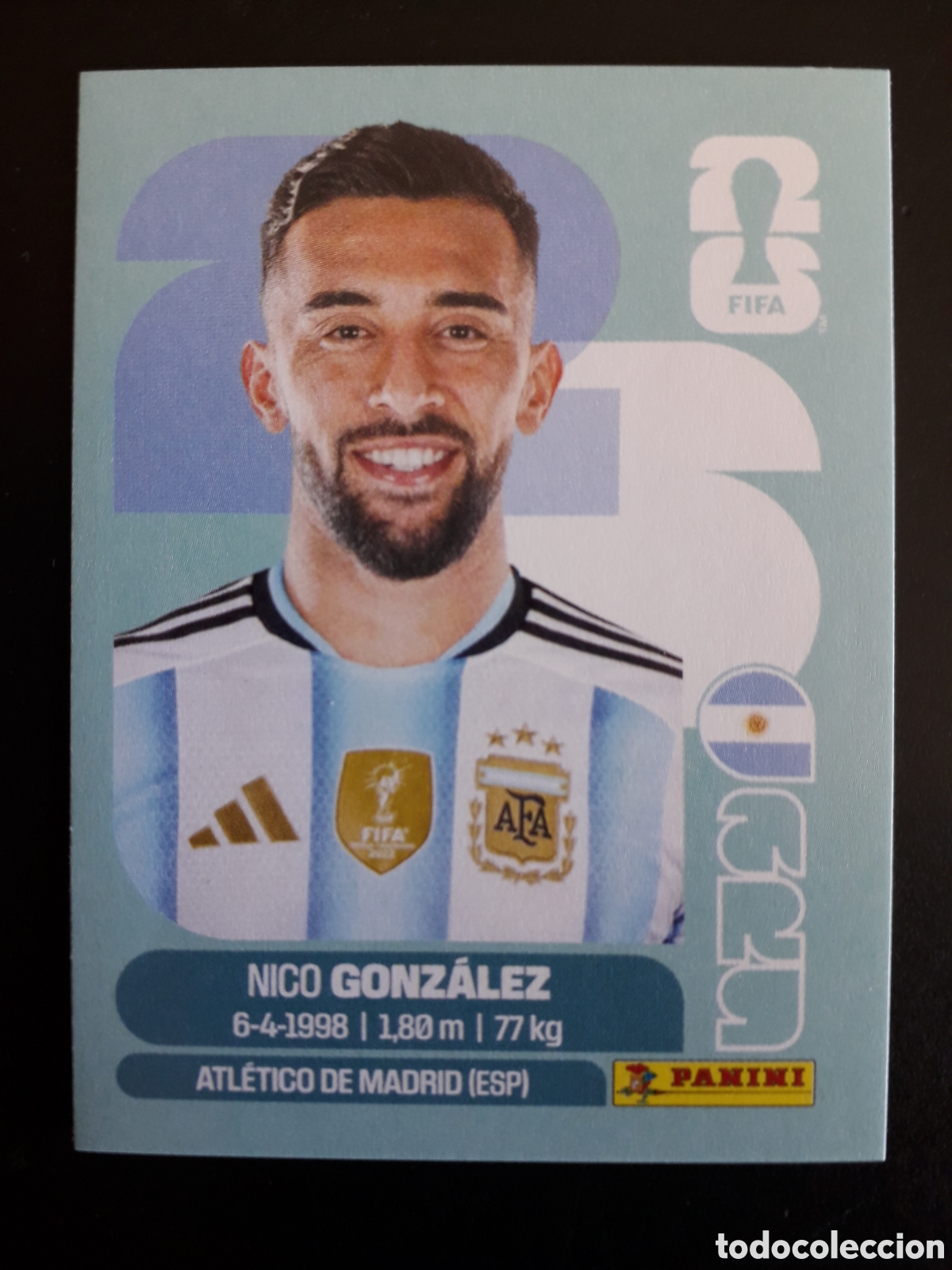 Cromos de F&uacute;tbol: NICO GONZ&Aacute;LEZ ARGENTINA ARG 16 MUNDIAL F&Uacute;TBOL 2026 FIFA WORLD CUP PANINI SIN PEGAR PEDIDO M&Iacute;NIMO 3&euro;.