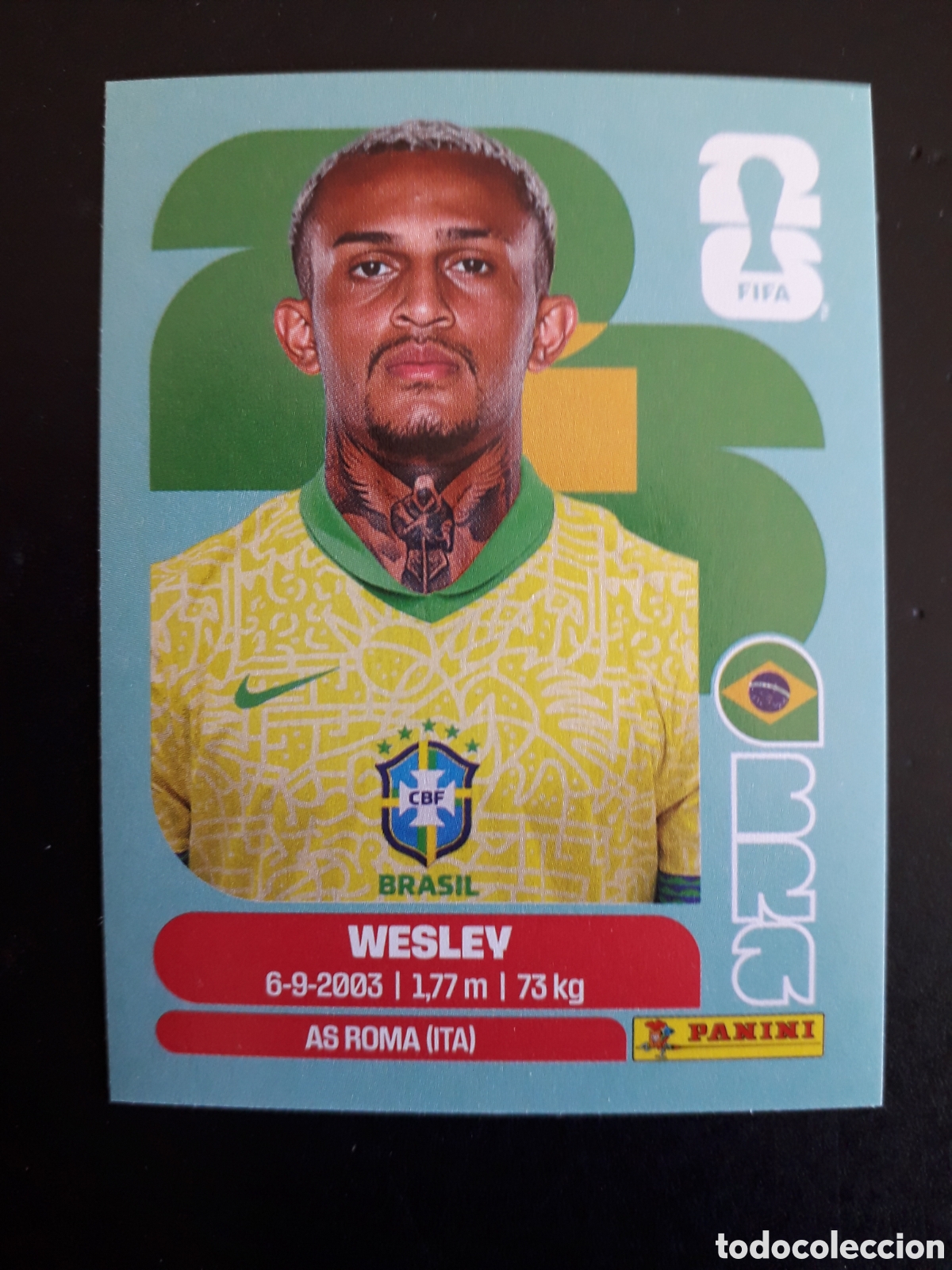 Cromos de F&uacute;tbol: WESLEY BRASIL BRA 8 MUNDIAL F&Uacute;TBOL 2026 FIFA WORLD CUP PANINI SIN PEGAR PEDIDO M&Iacute;NIMO 3&euro;.