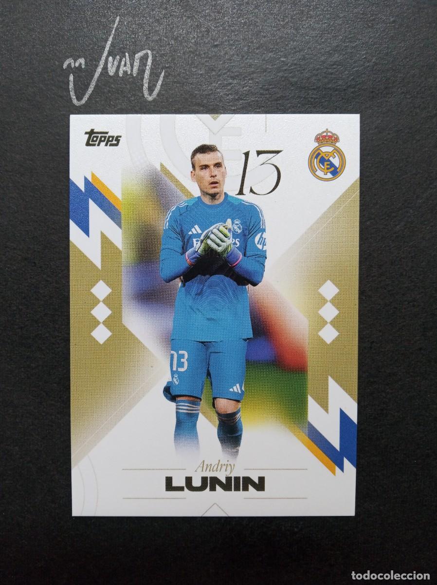 Football Stickers: N&ordm; 1 ANDRIY LUNIN UKRANIA ⚽ TOPPS &reg; LOS BLANCOS REAL MADRID CHAMPIONS 2025 2026 LIGA 25 26 NUEVO