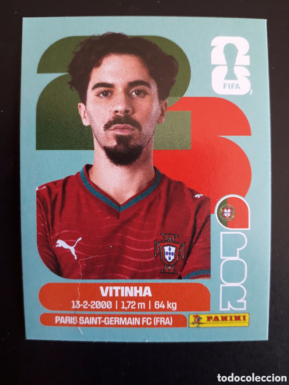 Fu&szlig;ball-Sticker: VITINHA PORTUGAL POR 12 MUNDIAL F&Uacute;TBOL 2026 FIFA WORLD CUP PANINI SIN PEGAR PEDIDO M&Iacute;NIMO 3&euro;.