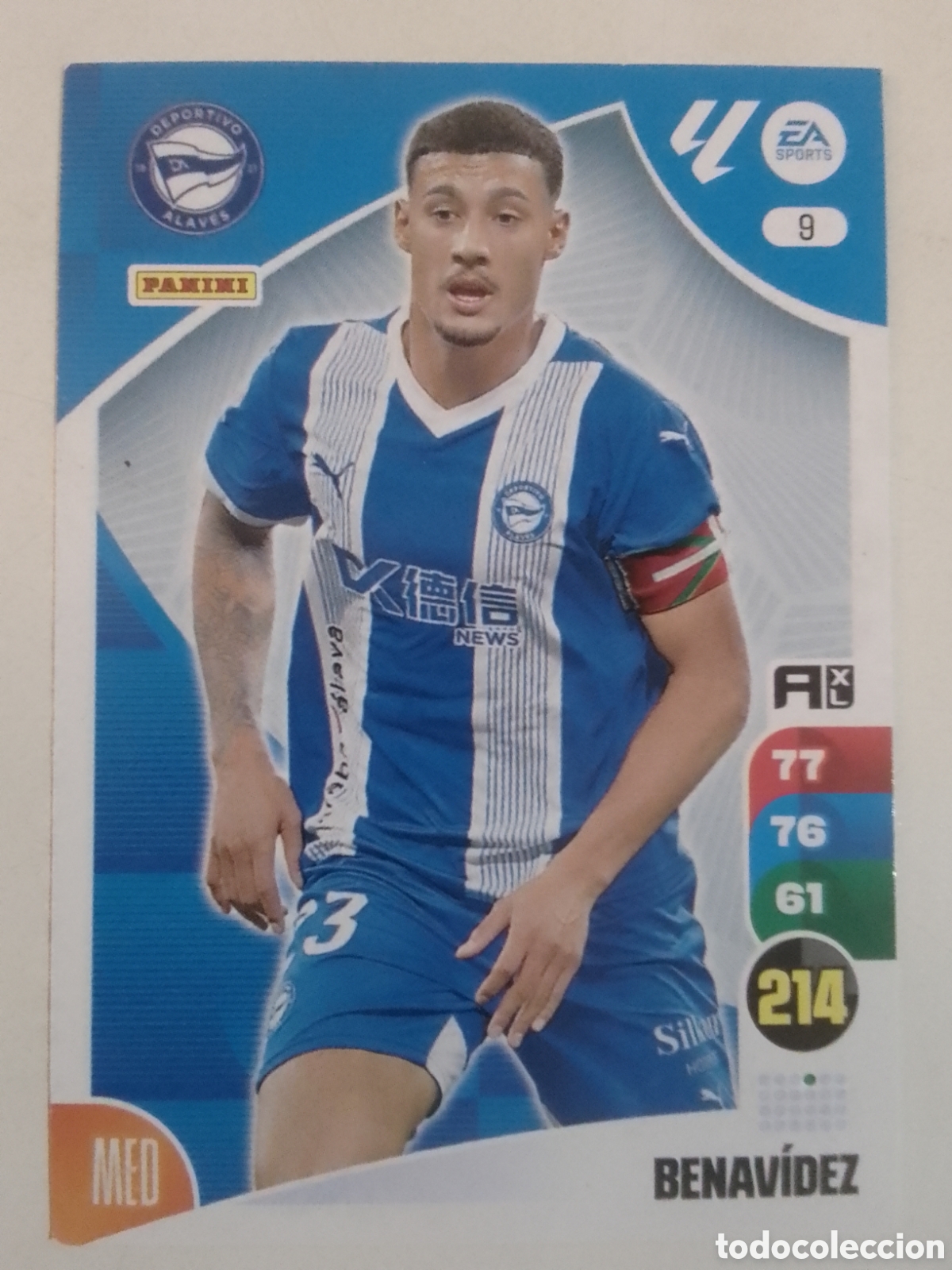Cromos de F&uacute;tbol: Adrenalyn XL 2024-25 n&deg; 9 Benav&iacute;dez &bull; Alav&eacute;s.