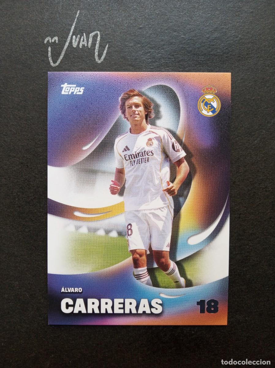 Cromos de F&uacute;tbol: N&ordm; 28 FUTURO ALVARO CARRERAS ESPA&Ntilde;A ⚽ TOPPS &reg; LOS BLANCOS REAL MADRID 2025 2026 LIGA 25 26 NUEVO