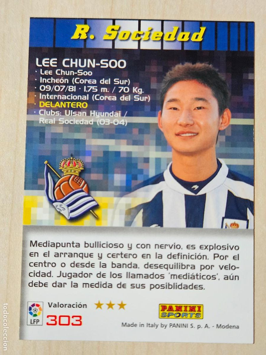 Cromos de F&uacute;tbol: CROMO N&ordm; 303 LEE CHUN-SOO - MEGACRACKS 2004 05 - REAL SOCIEDAD