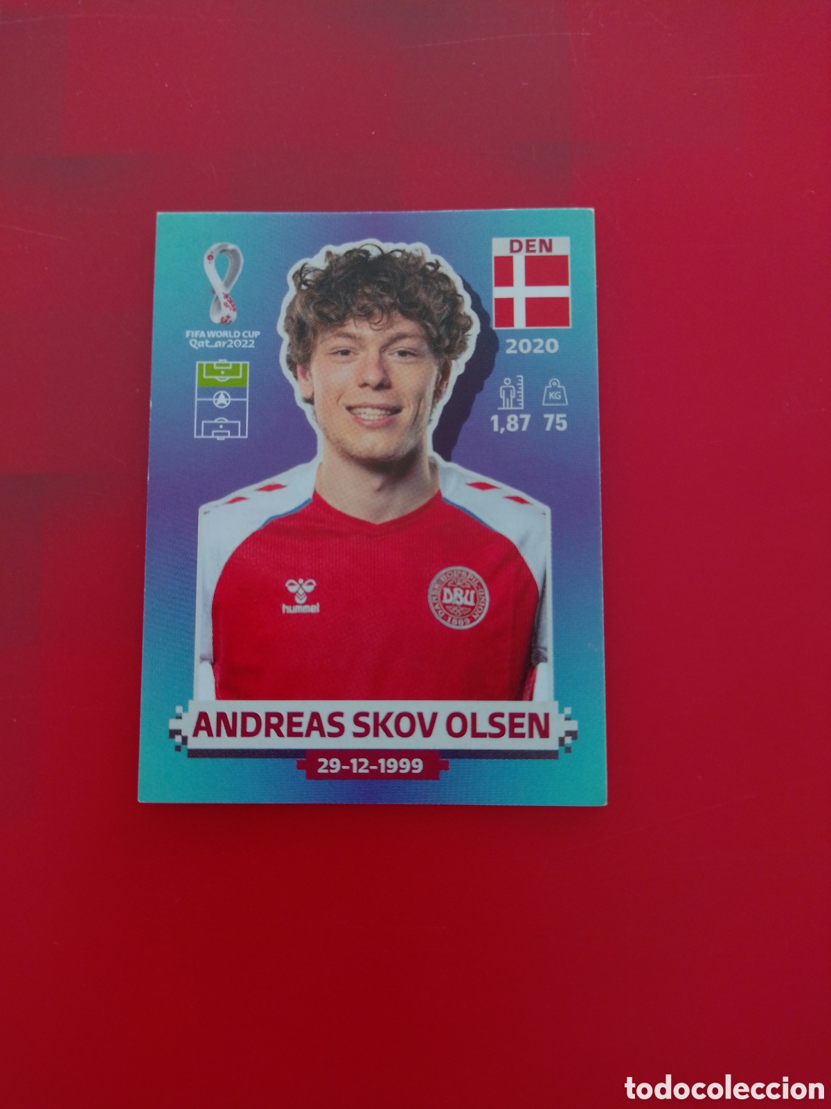Cromos de F&uacute;tbol: CROMO NUMERO 19 ANDREAS SKOV OLSEN DINAMARCA. MUNDIAL QATAR 2022. PANINI.