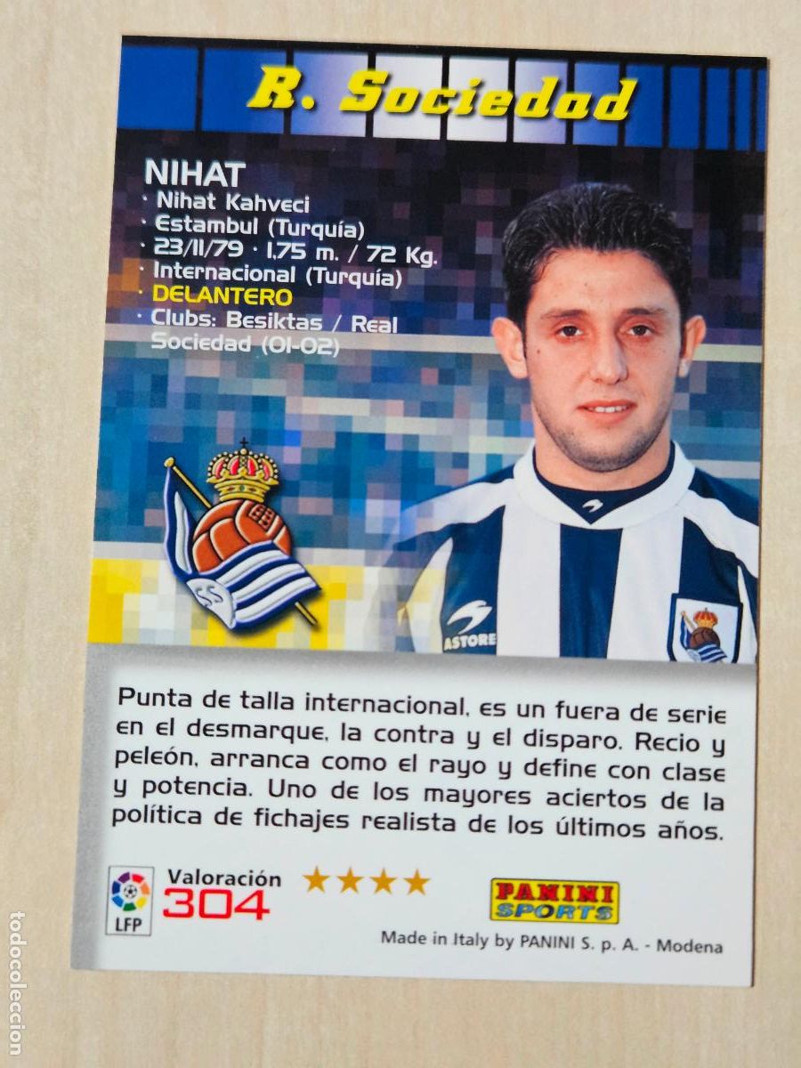 Cromos de F&uacute;tbol: CROMO N&ordm; 304 NIHAT - MEGACRACKS 2004 05 - REAL SOCIEDAD