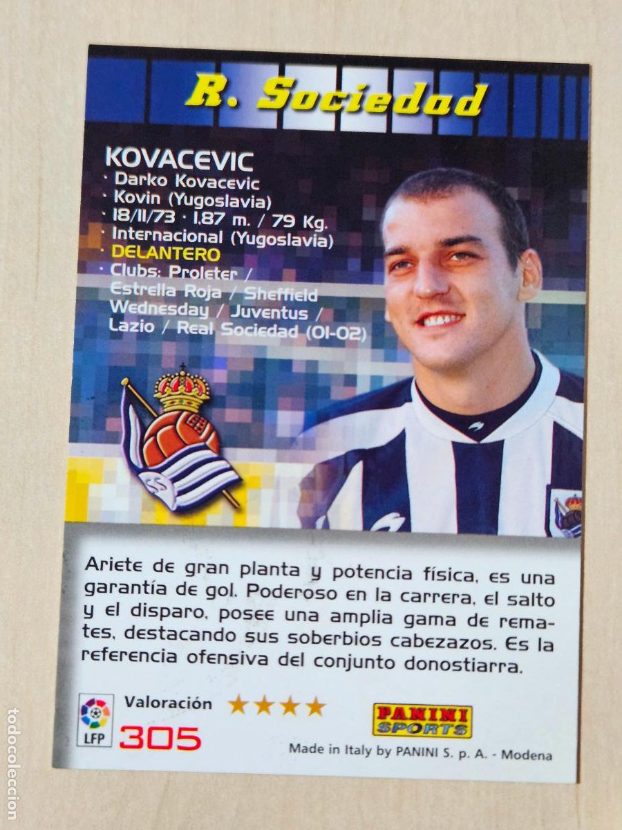 Cromos de F&uacute;tbol: CROMO N&ordm; 305 KOVACEVIC - MEGACRACKS 2004 05 - REAL SOCIEDAD
