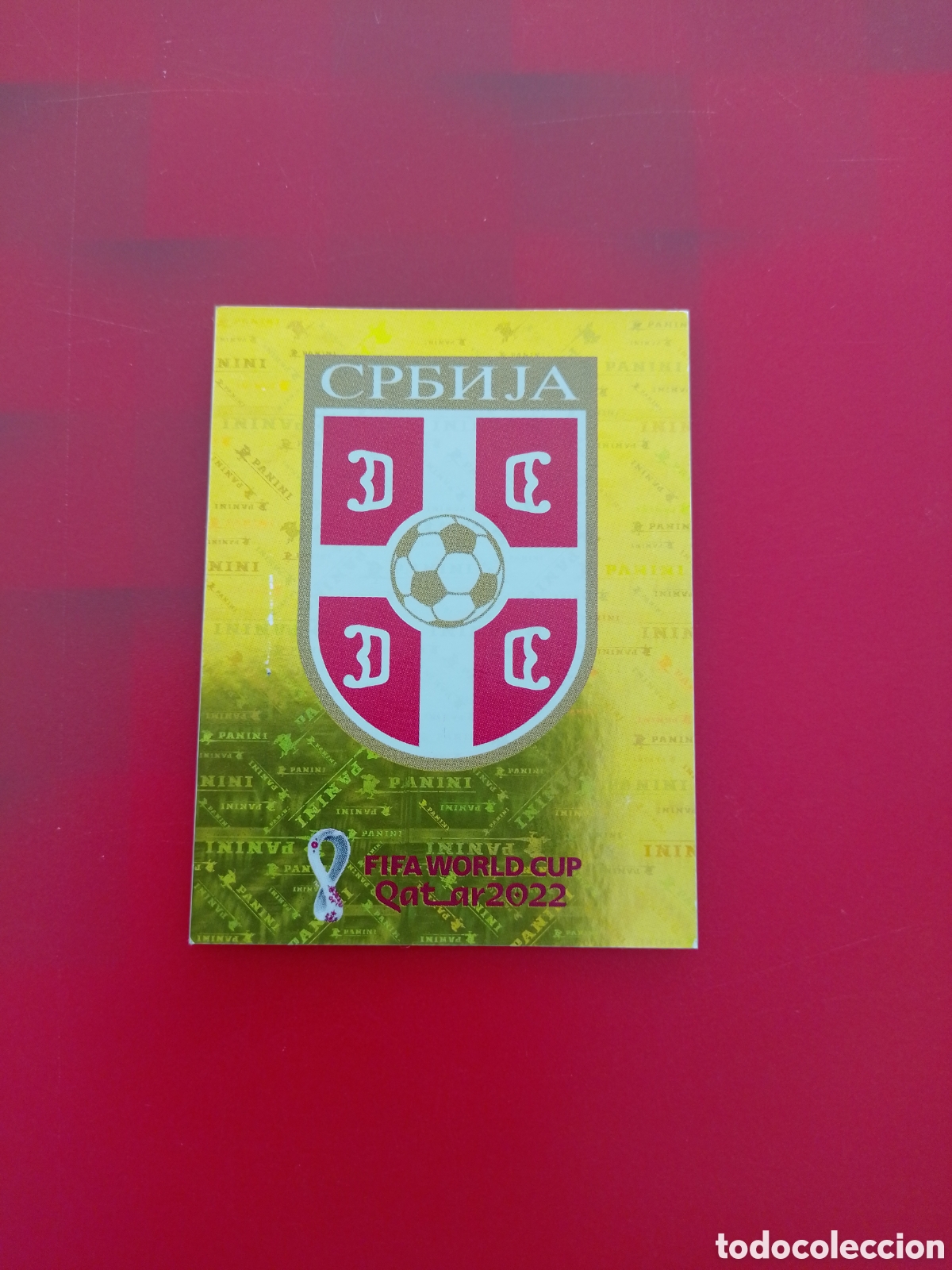 Cromos de F&uacute;tbol: CROMO NUMERO 2 ESCUDO SERBIA. MUNDIAL QATAR 2022. PANINI.