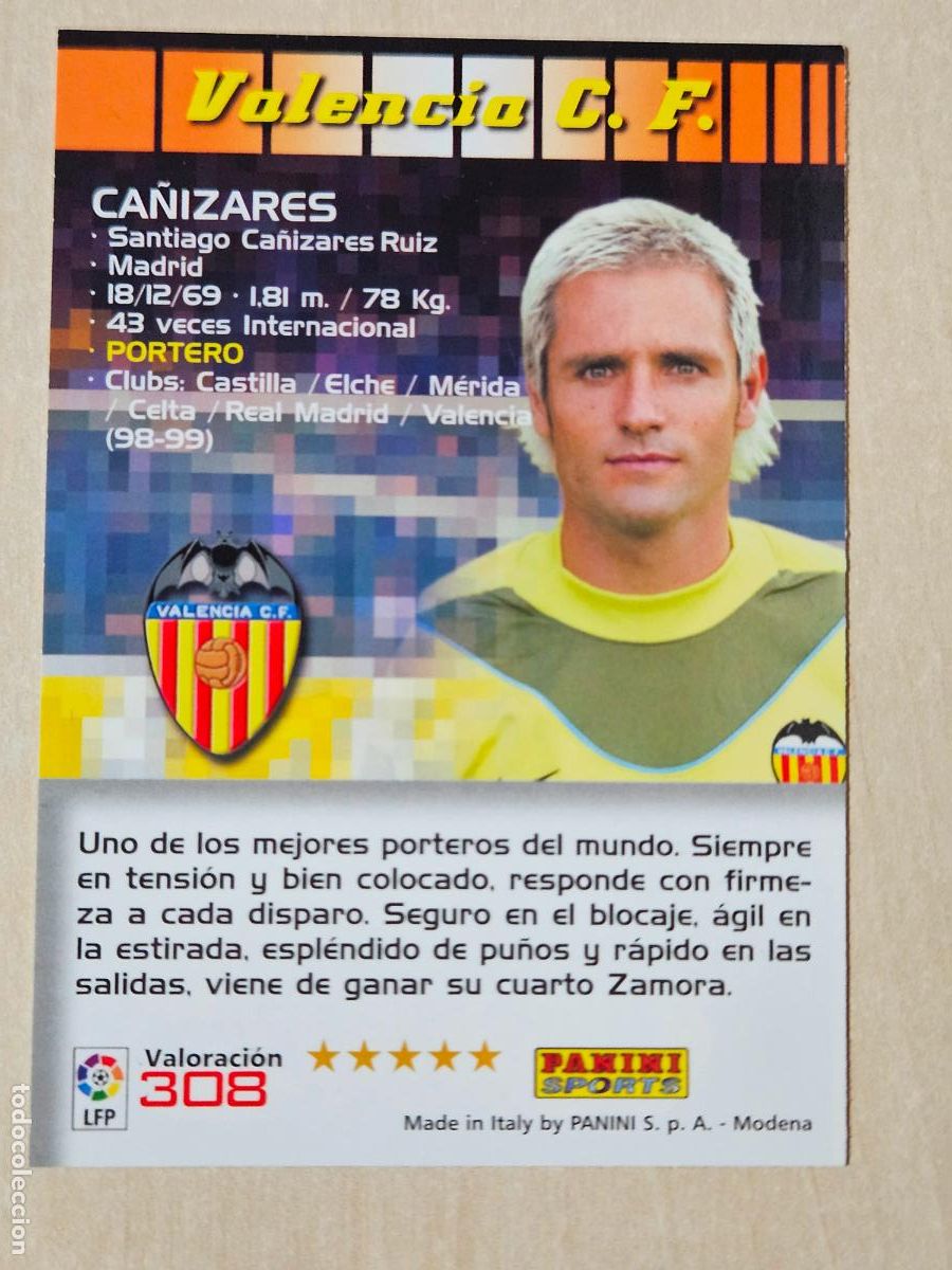 Cromos de F&uacute;tbol: CROMO N&ordm; 308 CA&Ntilde;IZARES - MEGACRACKS 2004 05 - VALENCIA