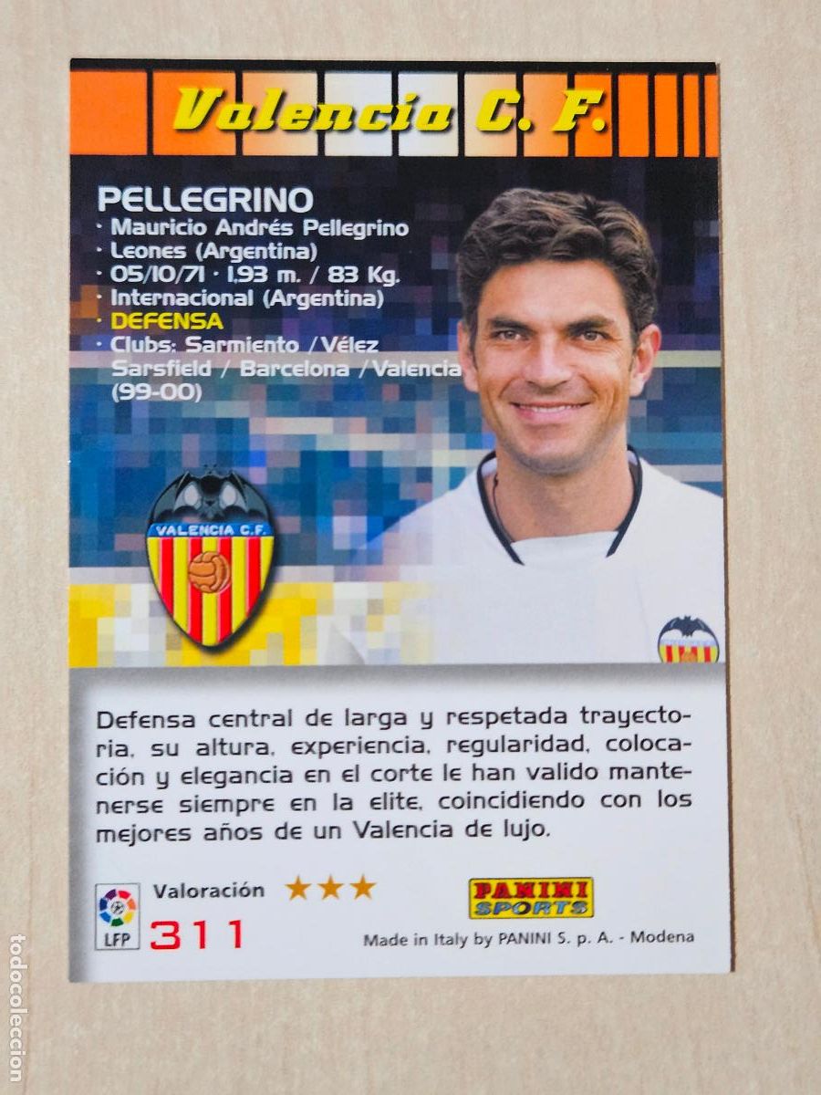 Cromos de F&uacute;tbol: CROMO N&ordm; 311 PELLEGRINO - MEGACRACKS 2004 05 - VALENCIA