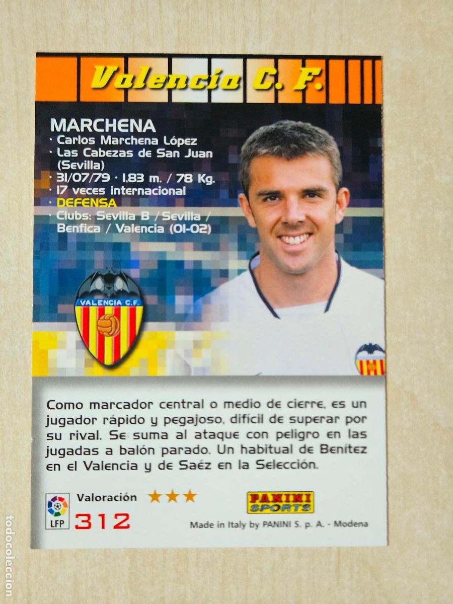 Cromos de F&uacute;tbol: CROMO N&ordm; 312 MARCHENA - MEGACRACKS 2004 05 - VALENCIA