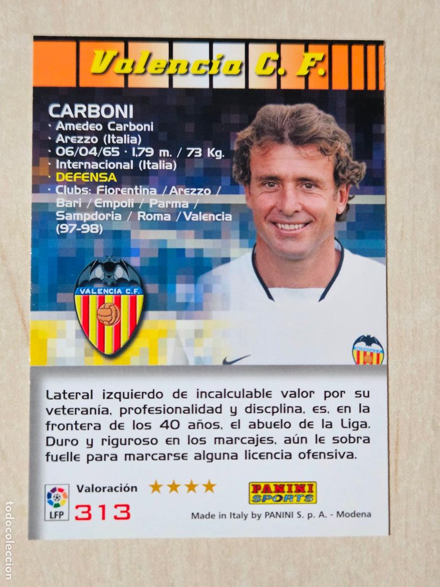 Cromos de F&uacute;tbol: CROMO N&ordm; 313 CARBONI - MEGACRACKS 2004 05 - VALENCIA