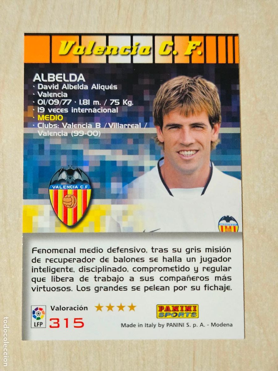 Cromos de Futebol: CROMO N&ordm; 315 ALBELDA - MEGACRACKS 2004 05 - VALENCIA