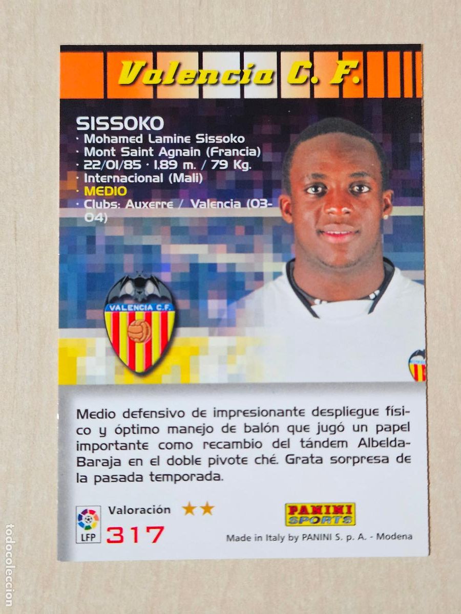 Figurine di Calcio: CROMO N&ordm; 317 SISSIKO - MEGACRACKS 2004 05 - VALENCIA