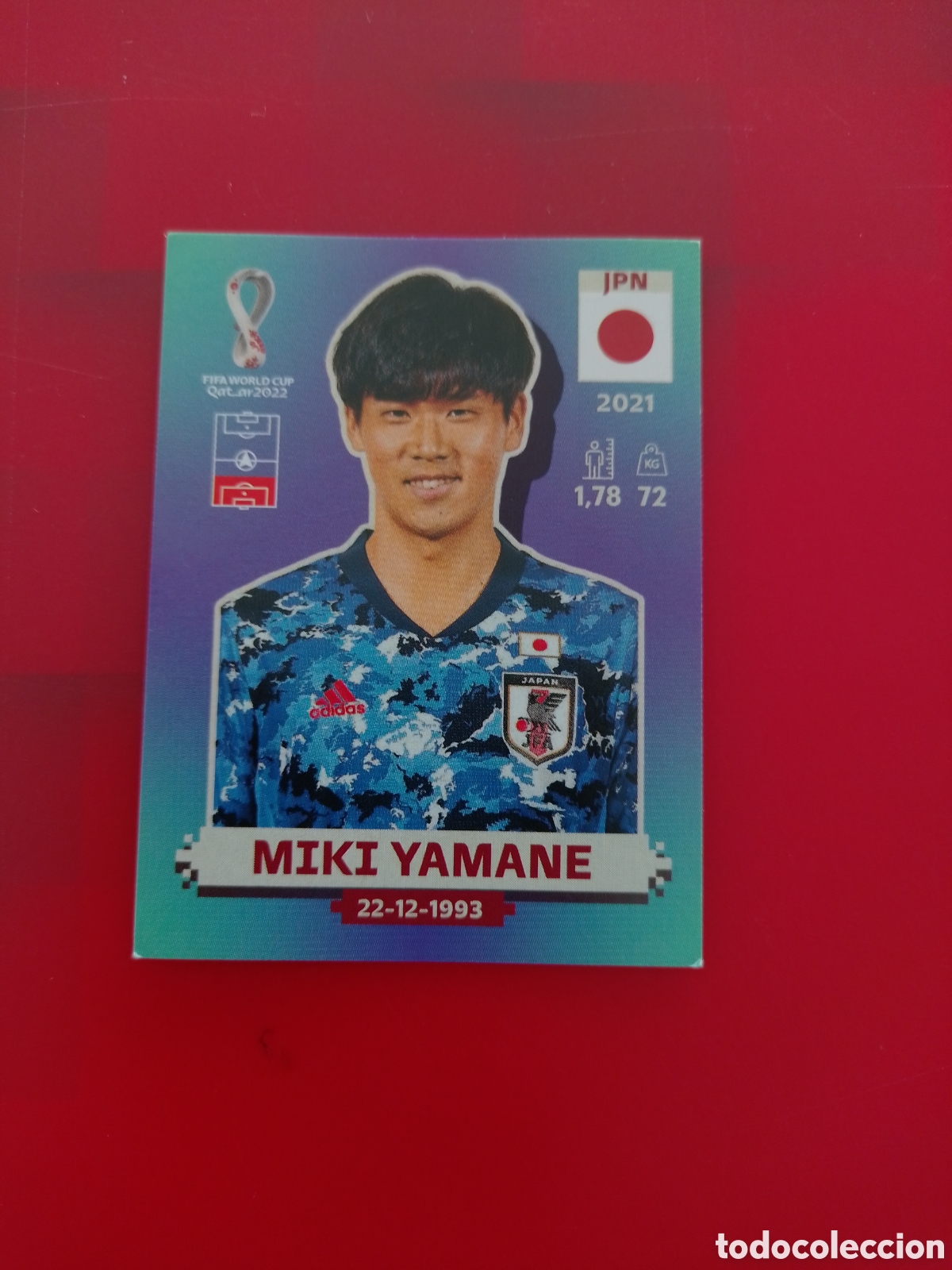 Cartes &agrave; collectionner de Football: CROMO NUMERO 8 MIKI YAMANE JAPON. MUNDIAL QATAR 2022. PANINI.