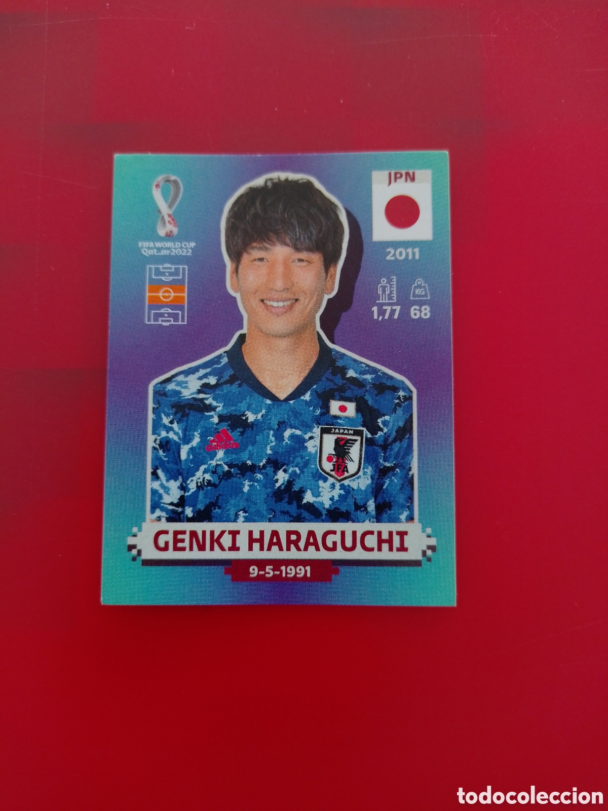 Cartes &agrave; collectionner de Football: CROMO NUMERO 11 GENKI HARAGUCHI JAPON. MUNDIAL QATAR 2022. PANINI.