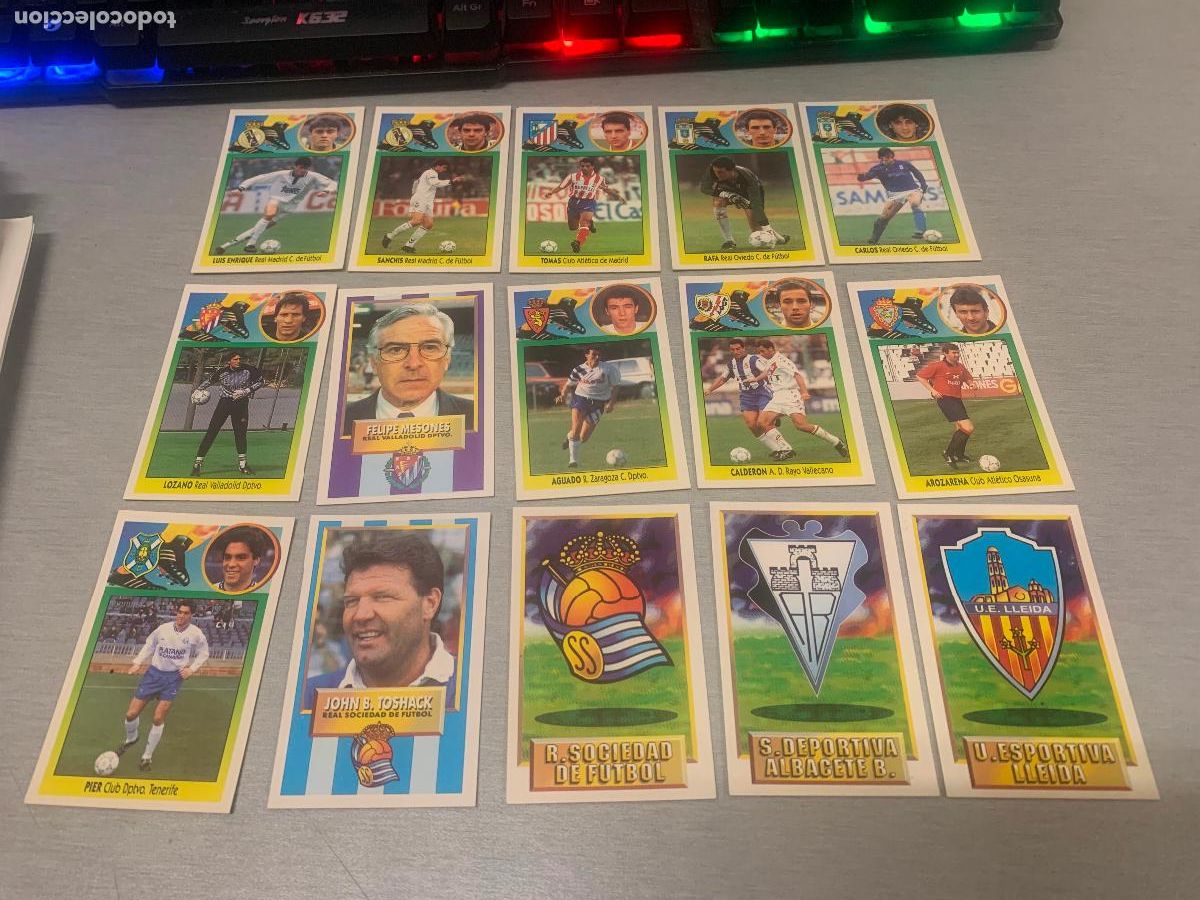 Cartes &agrave; collectionner de Football: LIGA 93 - 94 / LOTE CON 15 CROMOS: LUIS ENRIQUE, SANCHIS,... / EDICIONES ESTE LIGA 1993 - 1994