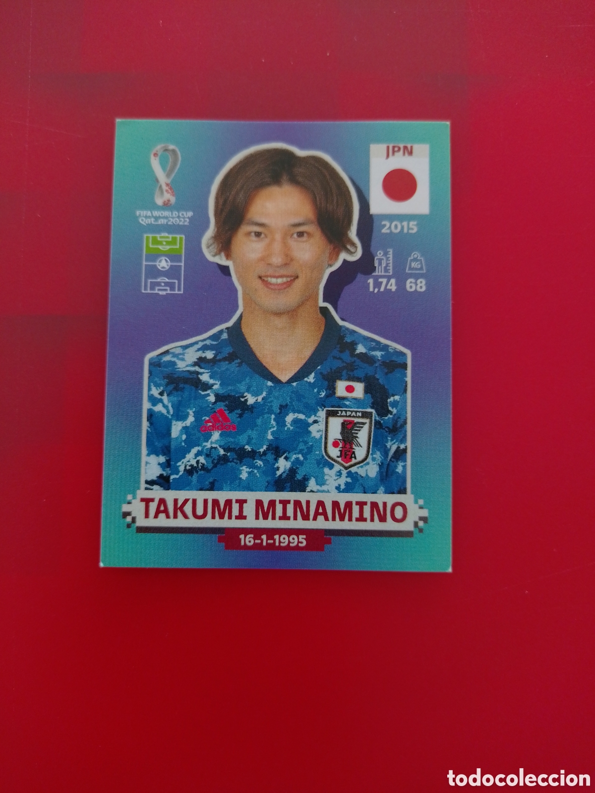 Cartes &agrave; collectionner de Football: CROMO NUMERO 18 TAKUMI MINAMINO JAPON. MUNDIAL QATAR 2022. PANINI.