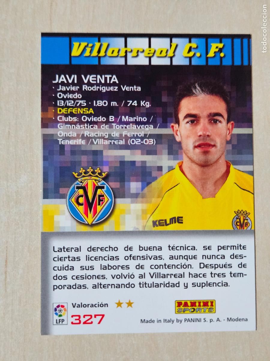 Cartes &agrave; collectionner de Football: CROMO N&ordm; 327 JAVI VENTA - MEGACRACKS 2004 05 - VILLARREAL