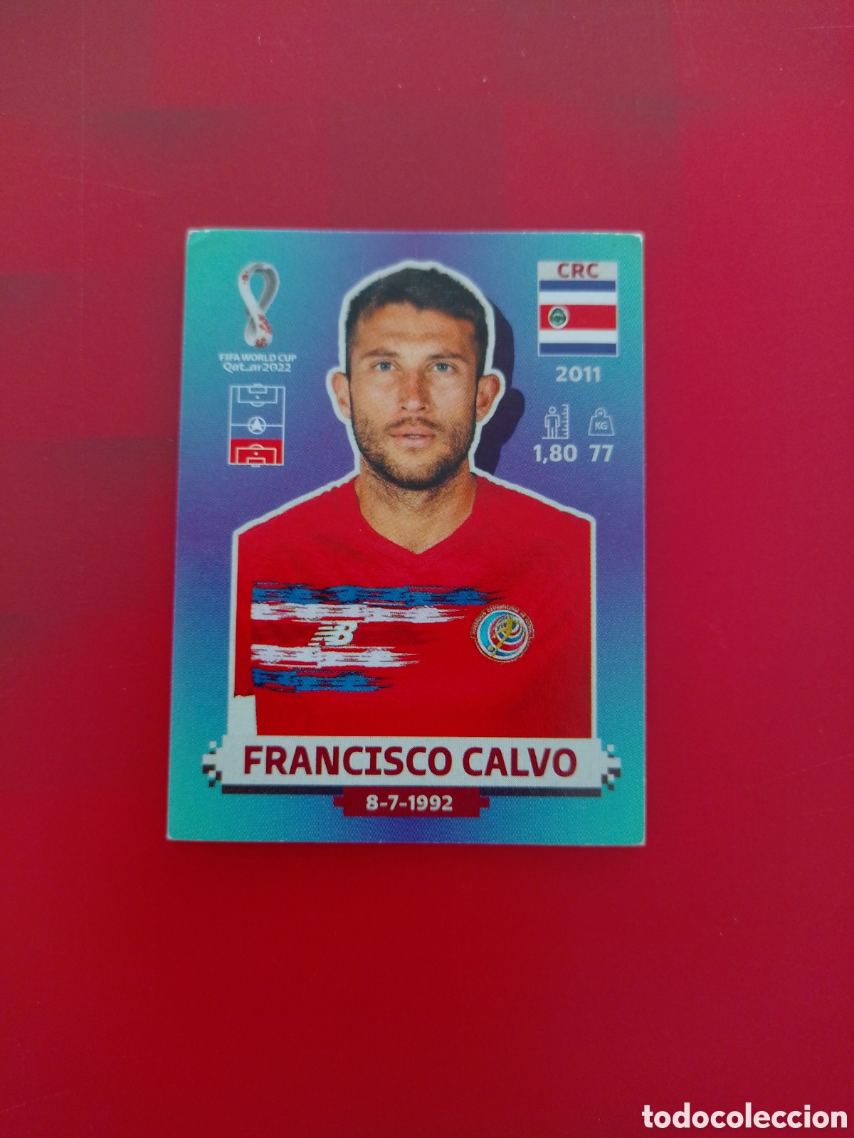 Cartes &agrave; collectionner de Football: CROMO NUMERO 6 FRANCISCO CALVO COSTA RICA. MUNDIAL QATAR 2022. PANINI.