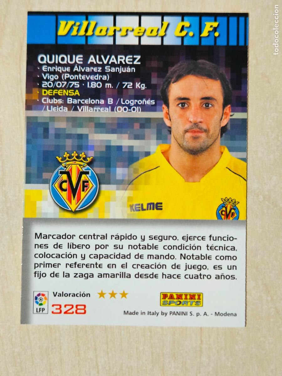 Cartes &agrave; collectionner de Football: CROMO N&ordm; 328 QUIQUE ALVAREZ - MEGACRACKS 2004 05 - VILLARREAL