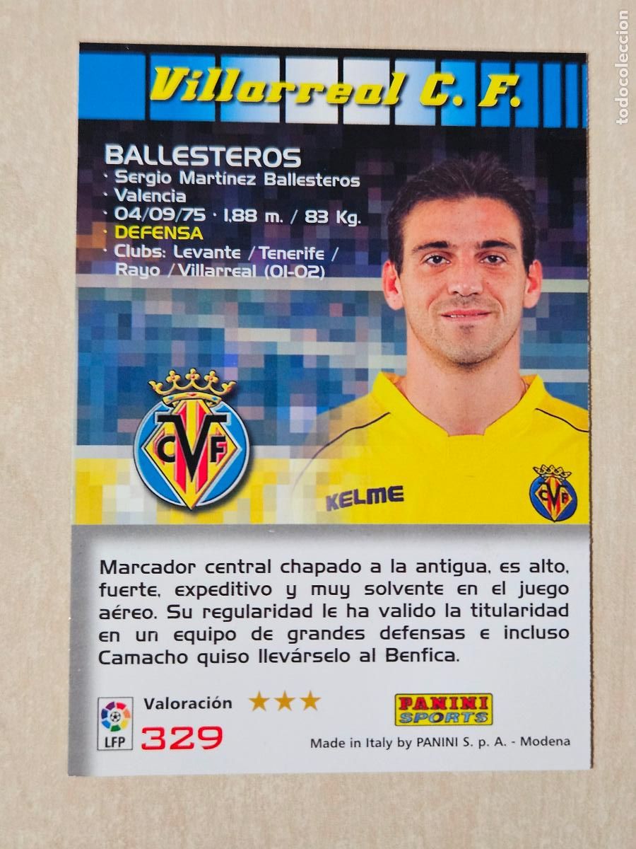 Cartes &agrave; collectionner de Football: CROMO N&ordm; 329 BALLESTEROS - MEGACRACKS 2004 05 - VILLARREAL