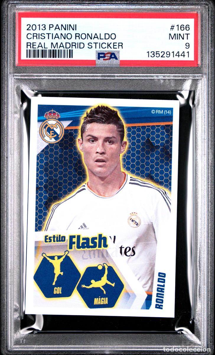 Cartes &agrave; collectionner de Football: Cristiano Ronaldo #166 Panini Real Madrid Sticker 2013 14 PSA 9